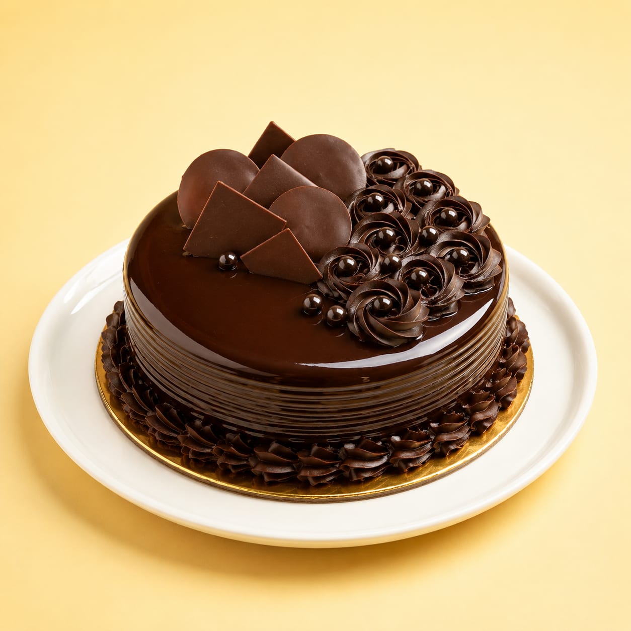 Chocolate Rosette Truffle Cake