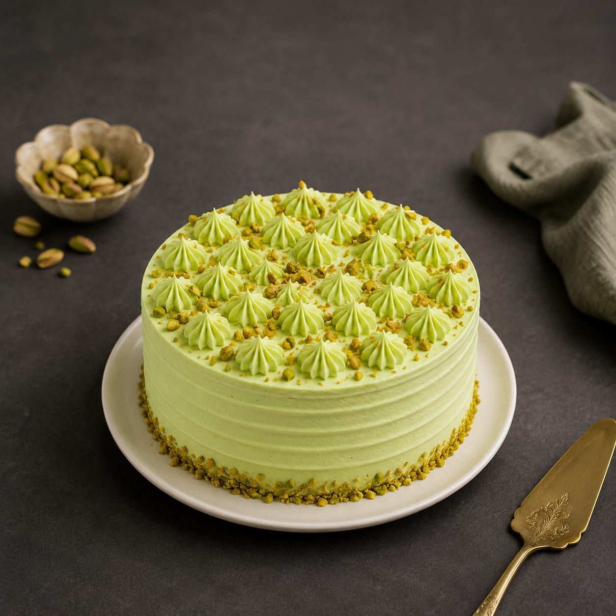 Pista Rosette Cream Cake