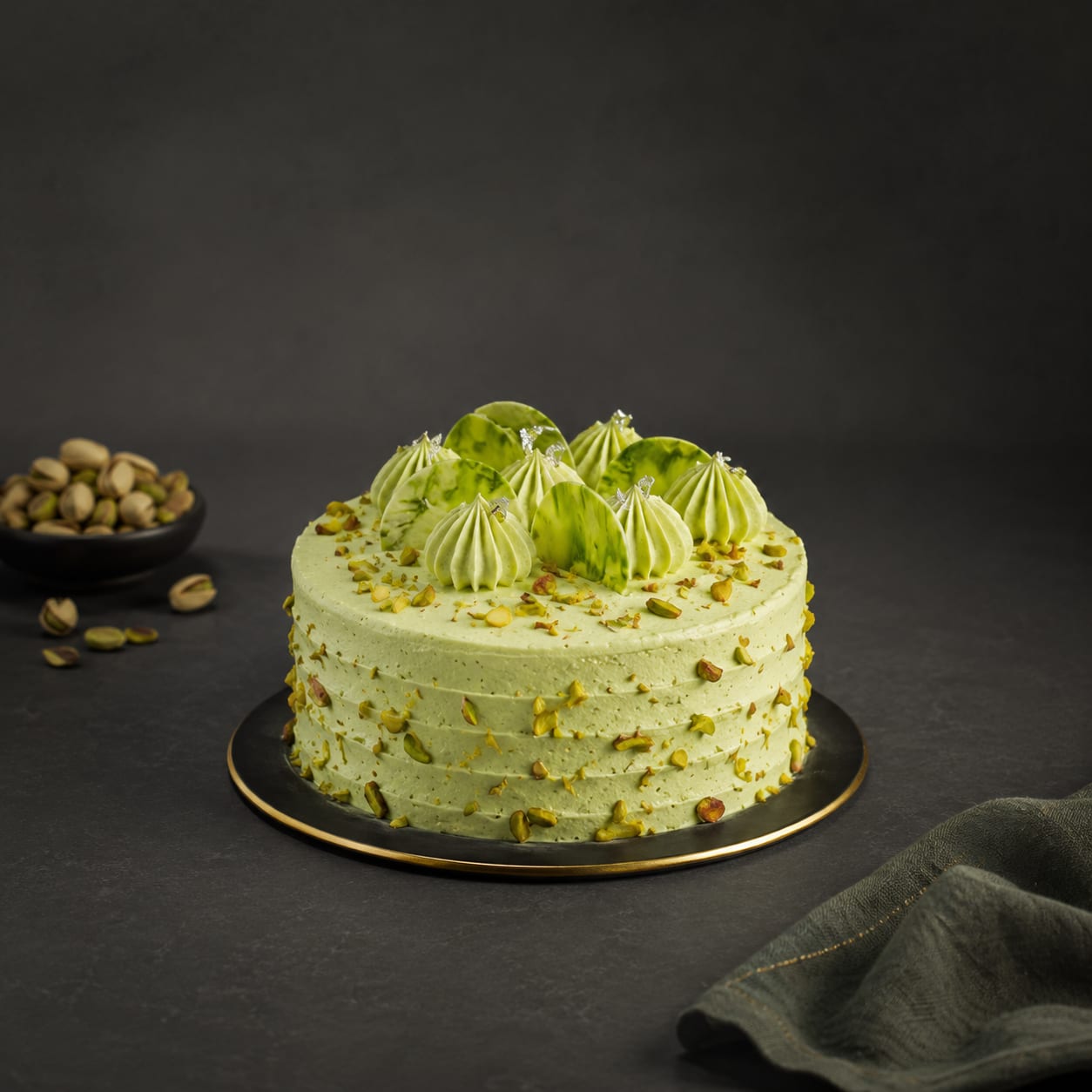 Crunchy Pista Cream Cake