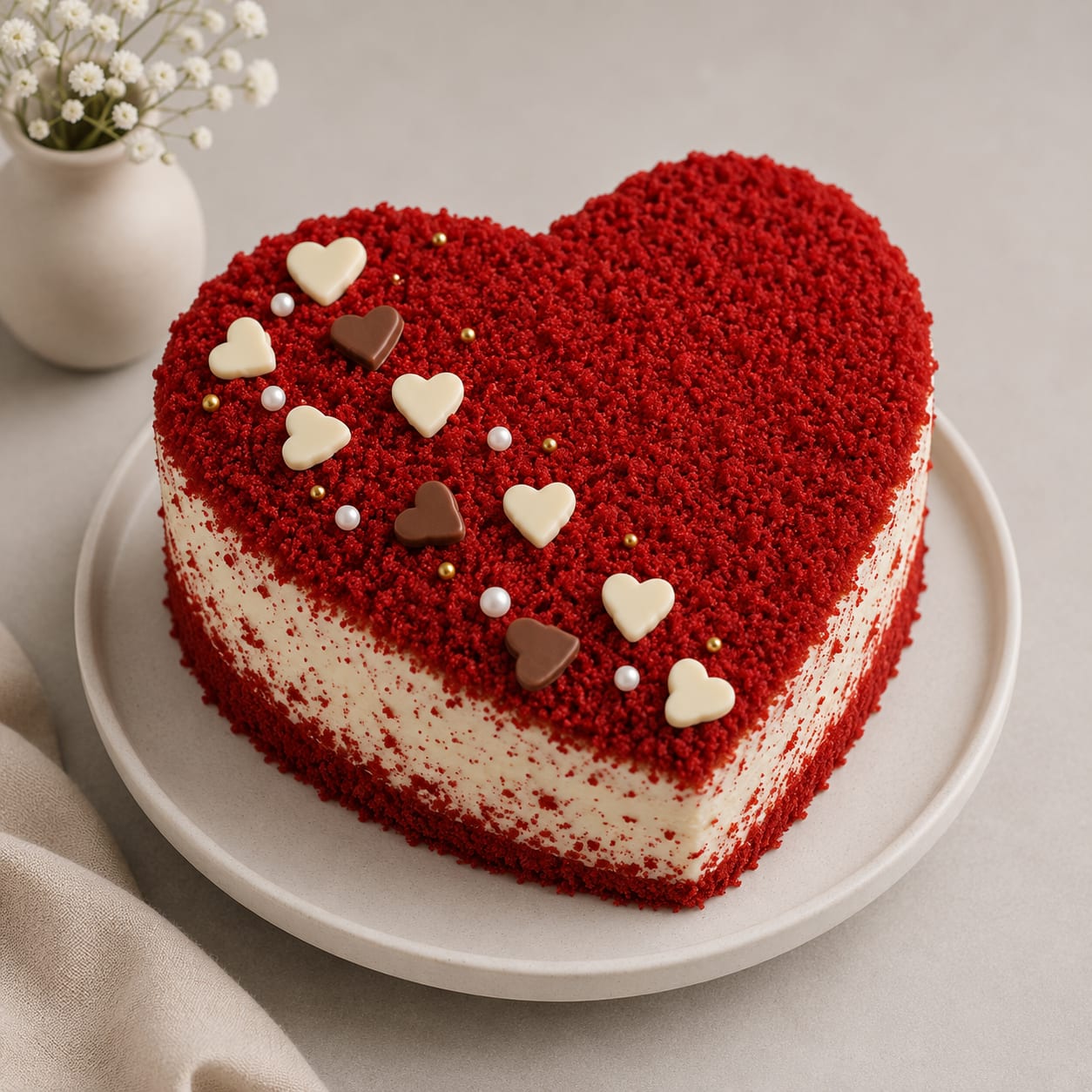 Heart Shape Red Velvet Cake