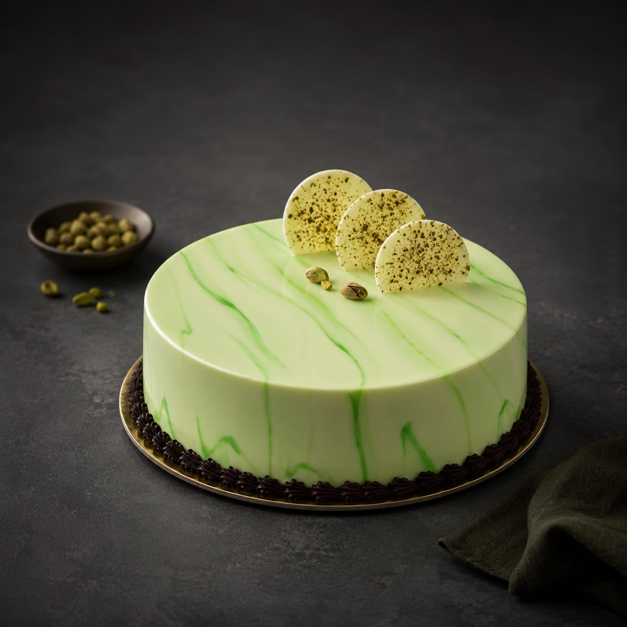 Smooth Pista Glaze Cake
