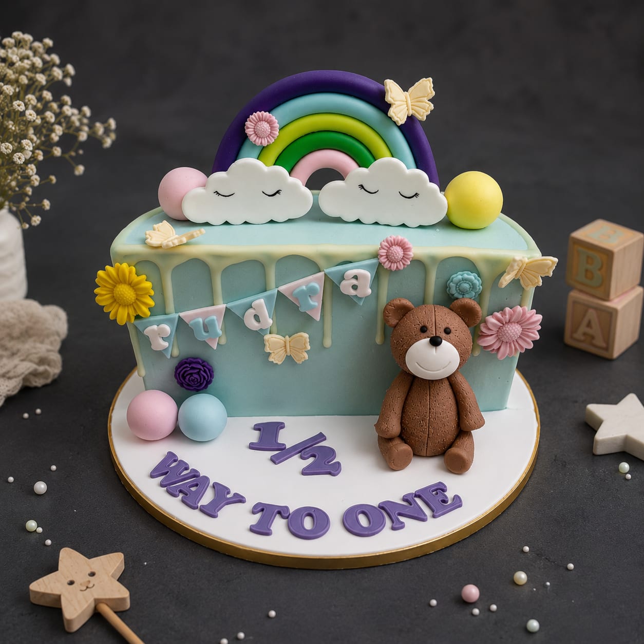 Rainbow Halfway Cake