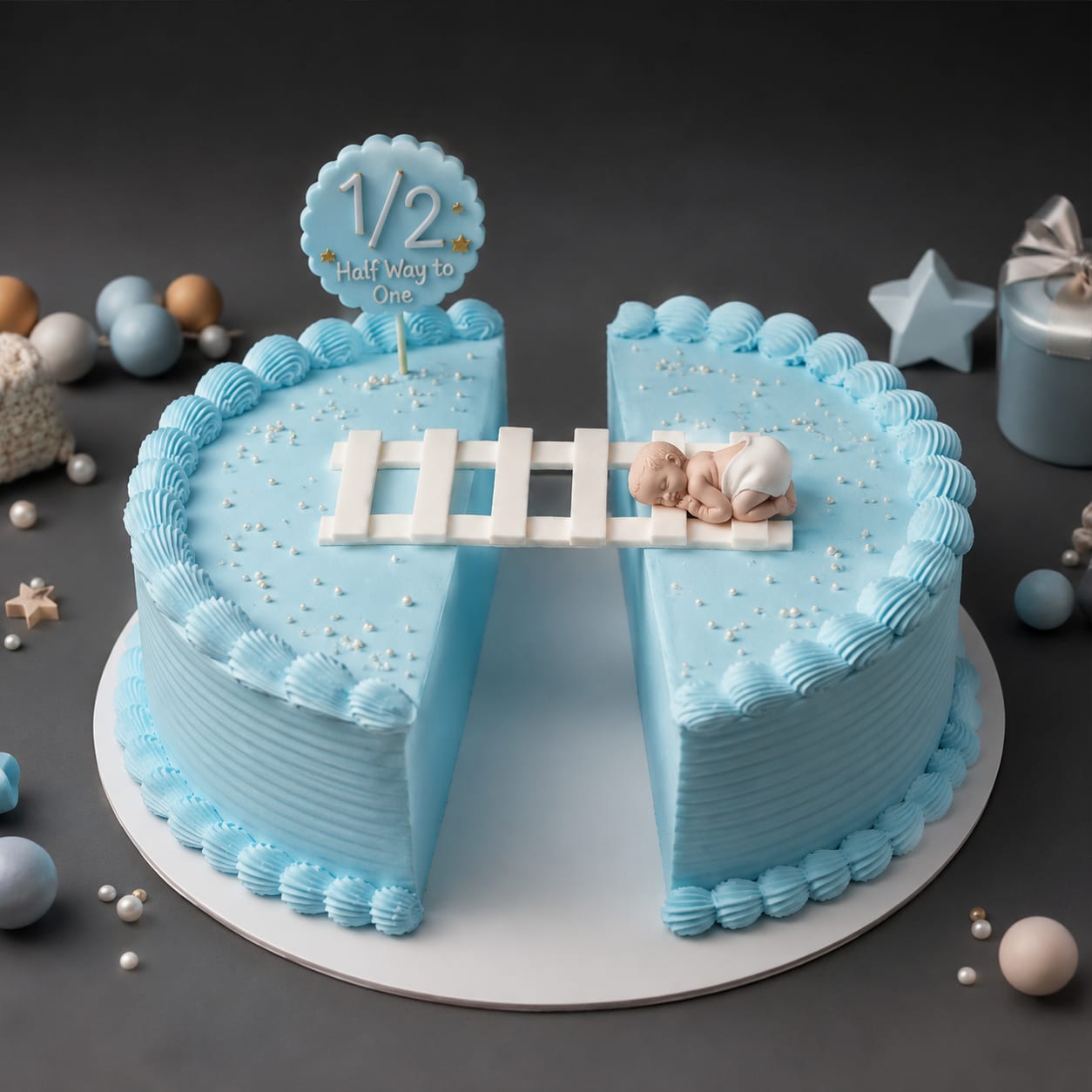 Blue Halfway Cake