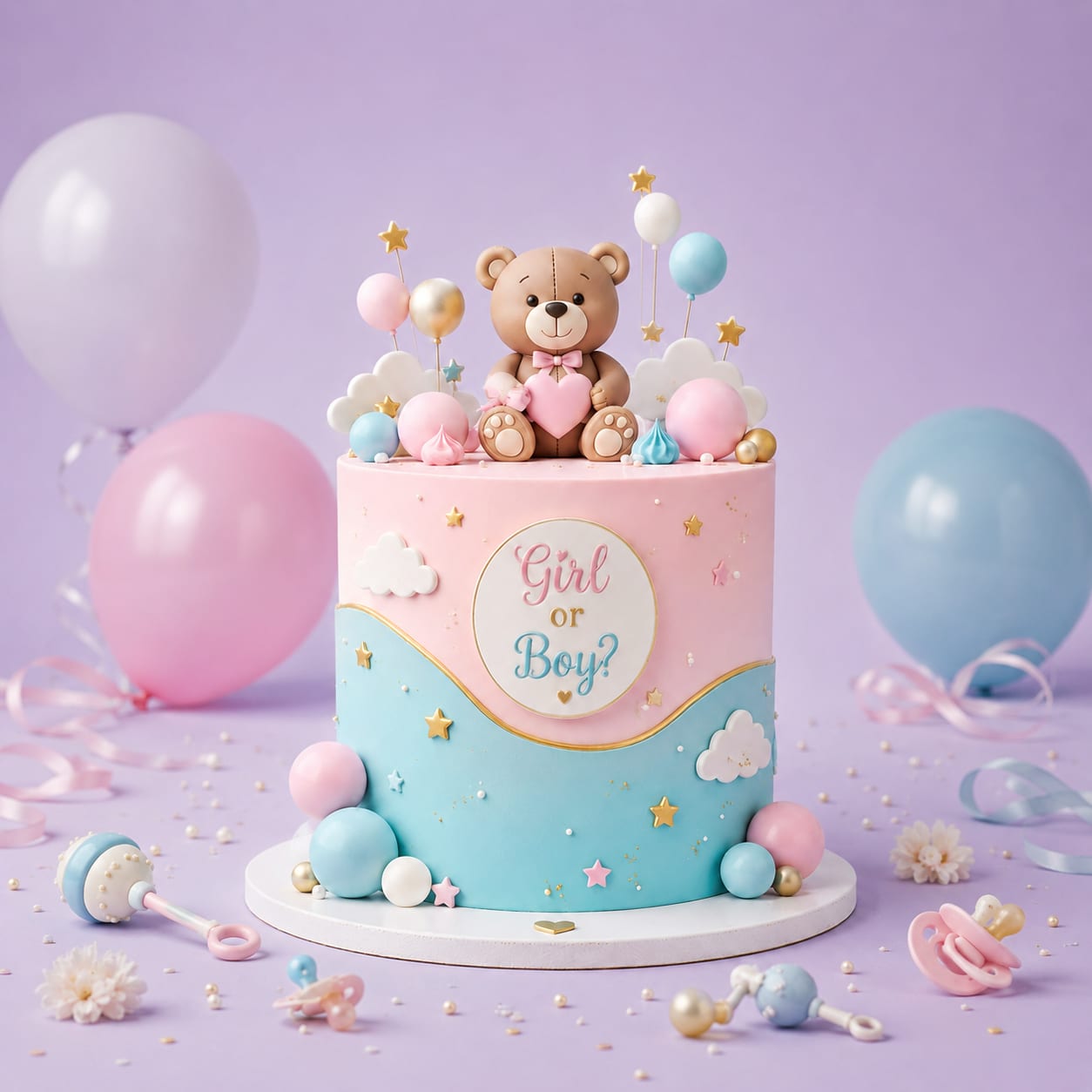 Teddy “Girl or Boy?” Cake