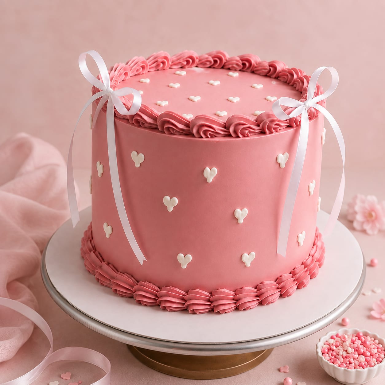 Pink Vintage Bow Cake