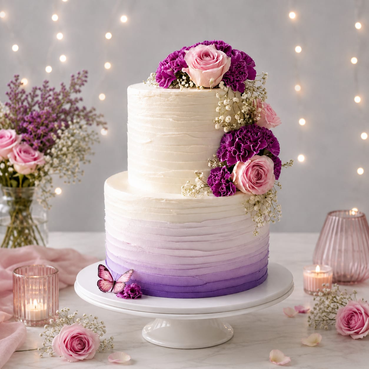 Royal Purple Floral Cake