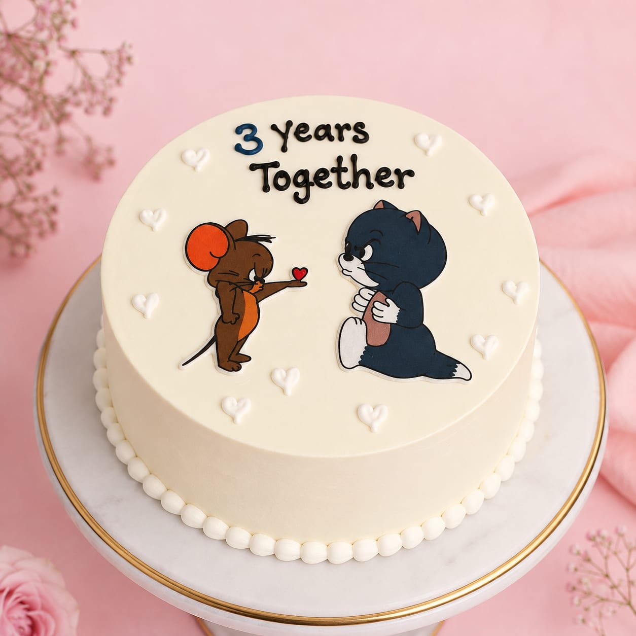 Tom & Jerry Love Theme Cake