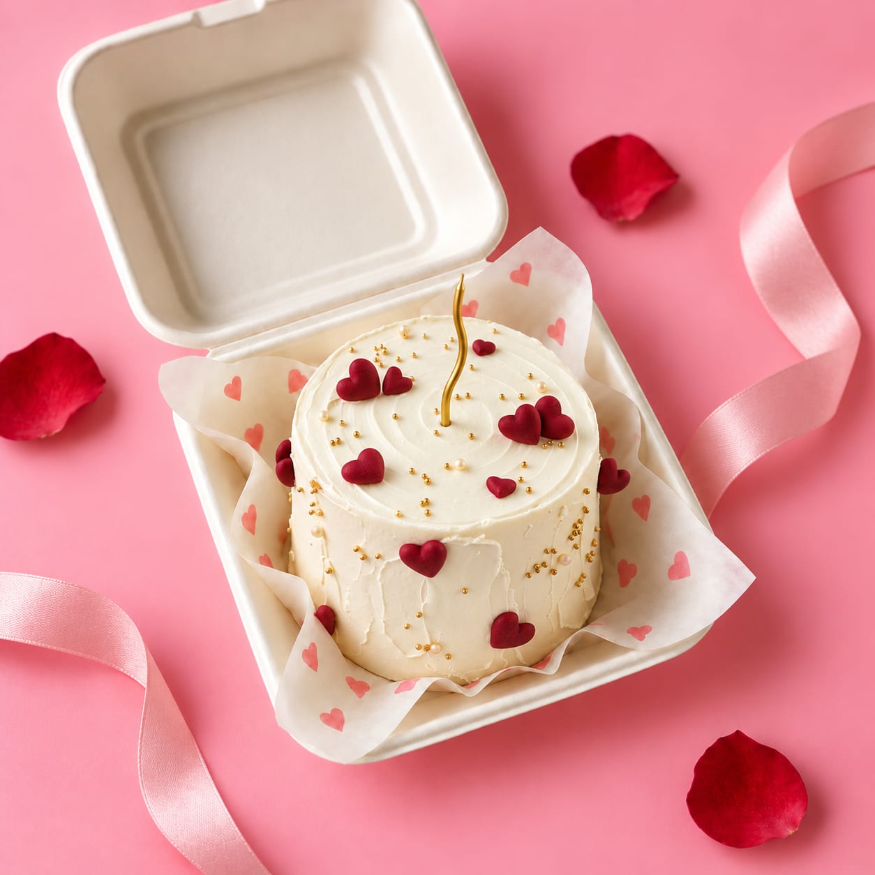 Romantic Heart Bento Cake