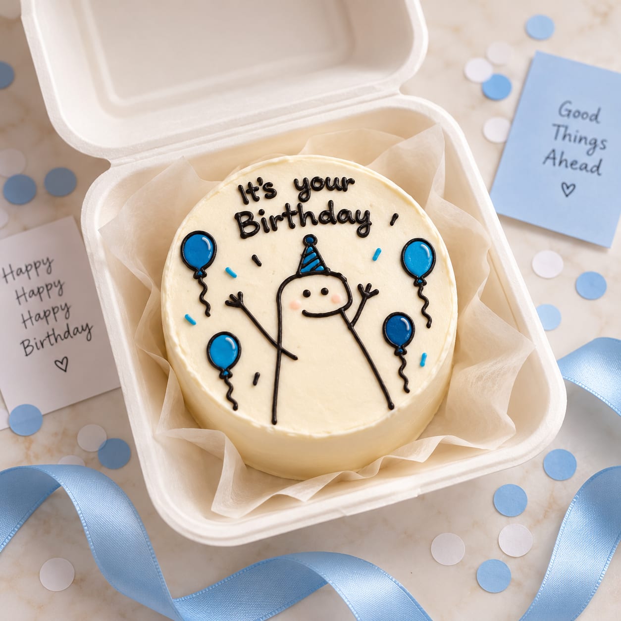 Birthday Doodle Bento Cake