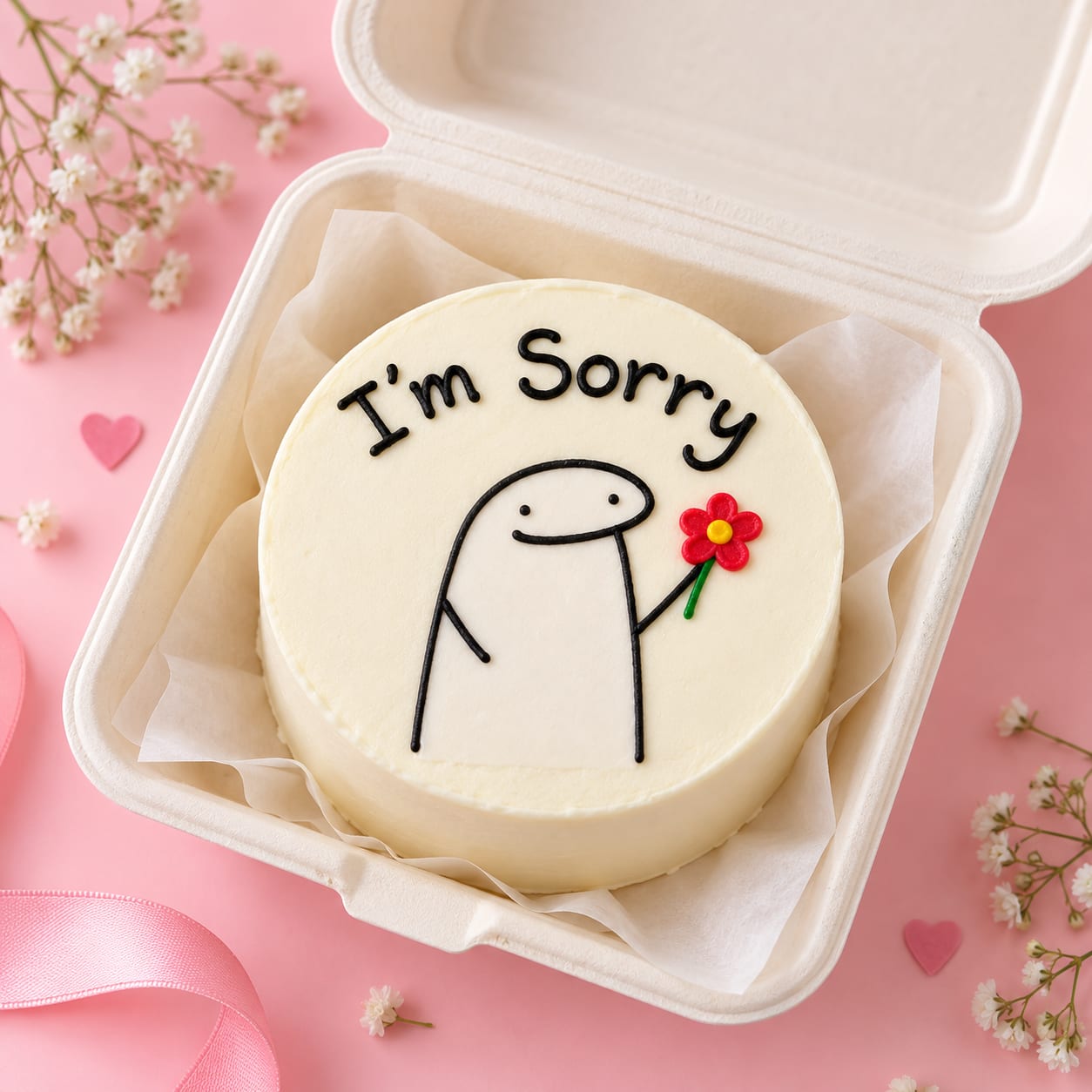 Sorry Flower Bento Cake