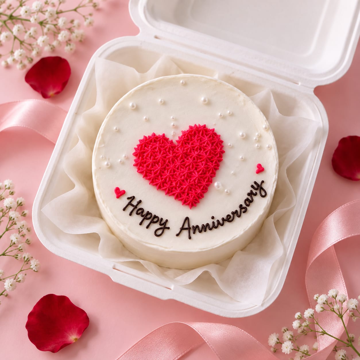 Heart Anniversary Bento Cake